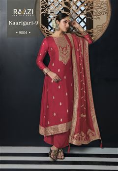Red Colour Ethnic Zari Work Adorable Dress