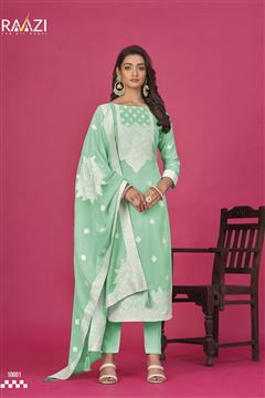 Sea Green Colour Partywear Ethnic Suit
