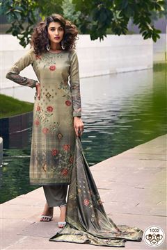 Smart And Classy Grey Colour Pashmina Fabric