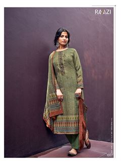 Smart Digital Print Salwaar Kameez In Sea Green Co